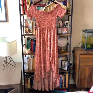 Off The Shoulder High Low Dress